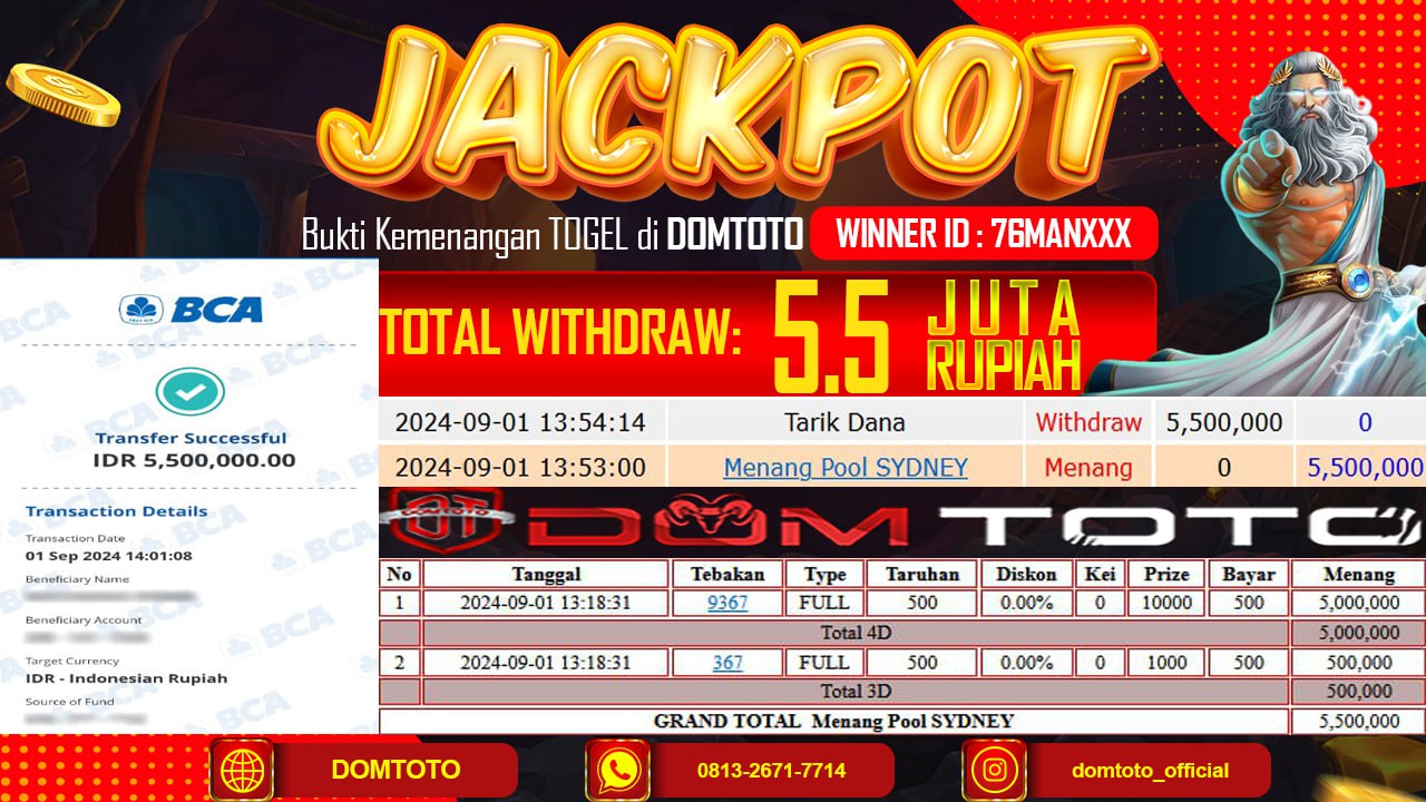🔥🔥 JACKPOT MENANG TOGEL SYDNEY  01 SEPTEMBER 2024🔥🔥